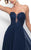 Blush - Lace Embellished Sweetheart Chiffon A-line Dress 11234 In Blue