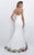 Blush - Floral Embroidered Sweetheart Scuba Trumpet Dress 11237 in White and Multi-Color