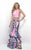 Blush - Two-Piece Crystal-accented Mikado Mermaid Dress 11247 In Pink and Multi-Color