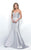 Blush - Bead Embellished Sweetheart Mikado Mermaid Dress 11252 in Gray