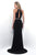 Blush - Bejeweled High Halter Sheath Gown 11264 In Black