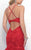 Blush - Embroidered Lace Sweetheart Tiered Trumpet Gown 11266 in Red