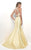 Blush - Two-Piece Crystal Halter Mikado Trumpet Gown  11268 In Yellow