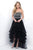 Blush - Ornate Strapless Sweetheart Tulle High Low Gown  11271 in Black and Silver