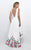 Blush - Floral Embroidered V-Neck High Low Gown 11272 in White and Multi-Color