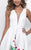 Blush - Floral Embroidered V-Neck High Low Gown 11272 in White and Multi-Color