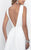 Blush - Floral Embroidered V-Neck High Low Gown 11272 in White and Multi-Color