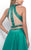 Blush - Jewel Ornate High Halter Satin A-Line Gown 11273 in Green