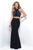 Blush - Jewel-Crusted High Halter Sheath Gown 11275 in Black and Blue