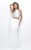 Blush - Jewel-Crusted High Halter Sheath Gown 11275 in White and Silver