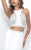 Blush - Jewel-Crusted High Halter Sheath Gown 11275 in White and Silver