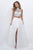 Blush - Opulent Crystal-Ornate Two-Piece A-Line Gown 11278 in White
