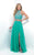 Blush - Opulent Crystal-Ornate Two-Piece A-Line Gown 11278 in Green