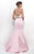 Blush - Embroidered Two-Piece Halter Trumpet Gown 11281 in Pink and Multi-Color