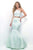 Blush - Embroidered Two-Piece Halter Trumpet Gown 11281 in Green and Multi-Color