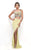 Blush - Floral Embroidered Illusion Sheath Gown  11283 in Yellow and Multi-Color