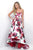 Blush - Sweetheart Floral Print High-Low Gown 11286 in White and Multi-Color