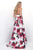 Blush - Sweetheart Floral Print High-Low Gown 11286 in White and Multi-Color