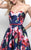 Blush - Sweetheart Floral Print High-Low Gown 11286 in Blue and Multi-Color