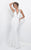 Blush - Tuxedo Accent Halter Trumpet Gown 11298 in White