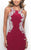 Blush - Foliage Accented Jewel Sheath Gown 11299 in Red