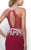 Blush - Foliage Accented Jewel Sheath Gown 11299 in Red
