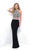 Blush - Beaded High Illusion Two-Piece Sheath Gown 11301 in Black and White