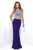 Blush - Beaded High Illusion Two-Piece Sheath Gown 11301 in Purple and White