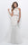 Blush - Dainty Lace Illusion Tulle Trumpet Gown 11309 in White and Neutral