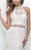Blush - Dainty Lace Illusion Tulle Trumpet Gown 11309 in White and Neutral