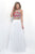 Blush - Vivid Embroidered Two-Piece Illusion A-Line Gown 11310 in White and Multi-Color