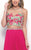 Blush - Vivid Embroidered Two-Piece Illusion A-Line Gown 11310 in Pink and Multi-Color