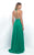 Blush - Floridly Ornate High Illusion A-Line Gown 11311 in Green and Neutral