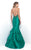 Blush - Sleek Halter Illusion Trumpet Gown 11312 in Green