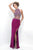 Blush - High Halter Two-Piece Jersey Sheath Gown 11315 in Purple and Silver