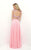 Blush - Beaded Jewel Illusion Chiffon A-Line Gown 11317 in Pink