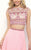 Blush - Beaded Jewel Illusion Chiffon A-Line Gown 11317 in Pink
