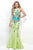 Blush - Jewel Toned Jewel Mikado Trumpet Gown  11319 in Green and Blue