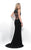 Blush - Beaded Bateau Two-Piece Sheath Gown 11322 in Black and Gray