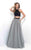 Blush - Sequined Two-Piece A-Line Gown 11323 in Black and White