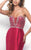 Blush - Sweetheart Lattice Mikado Trumpet Gown 11331 in Red