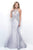 Blush - Ornate Illusion Mikado Trumpet Gown 11332 in Silver