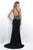 Blush - Dazzling Halter Illusion Jersey Evening Gown 11335 in Black