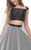Blush - Straight-Across Two-Piece Mikado Gown 11336 in Black and White