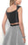 Blush - Straight-Across Two-Piece Mikado Gown 11336 in Black and White