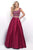 Blush - Two-Piece Jeweled Top Satin A-Line Gown 5617 In Red