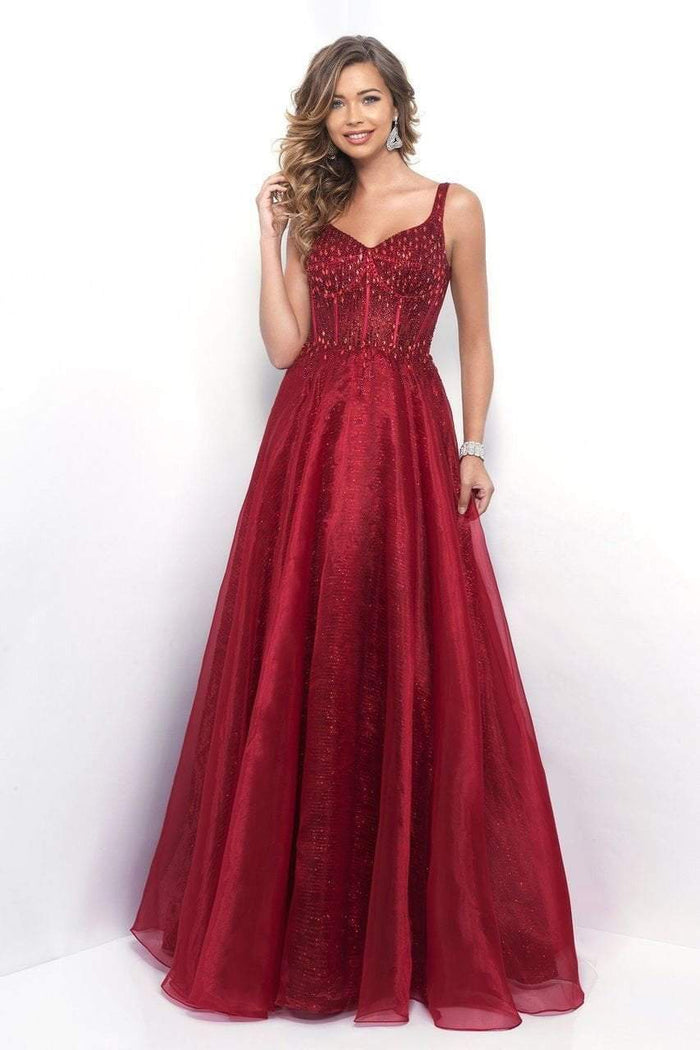 Blush - Stunning Shimmering Corset A-Line Gown 5629 in Red
