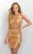 Blush - C352 Geometrical Patterned Two-Piece Metallic Dress In Brown and Gold