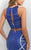 Blush - C352 Geometrical Patterned Two-Piece Metallic Dress In Blue