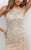 Blush - C353 Bejeweled Sheath Dress  In Orange